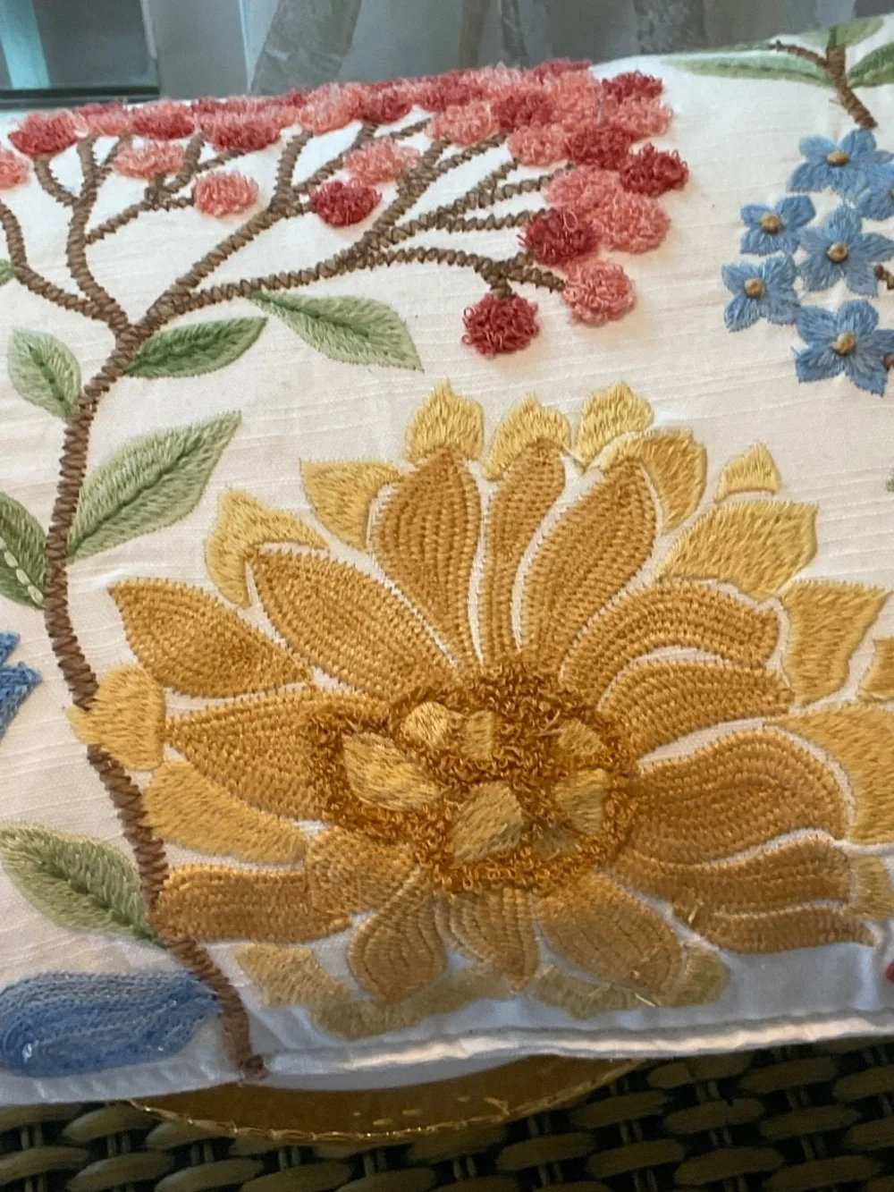 Beautiful Embroidered Throw Pillow Made in India